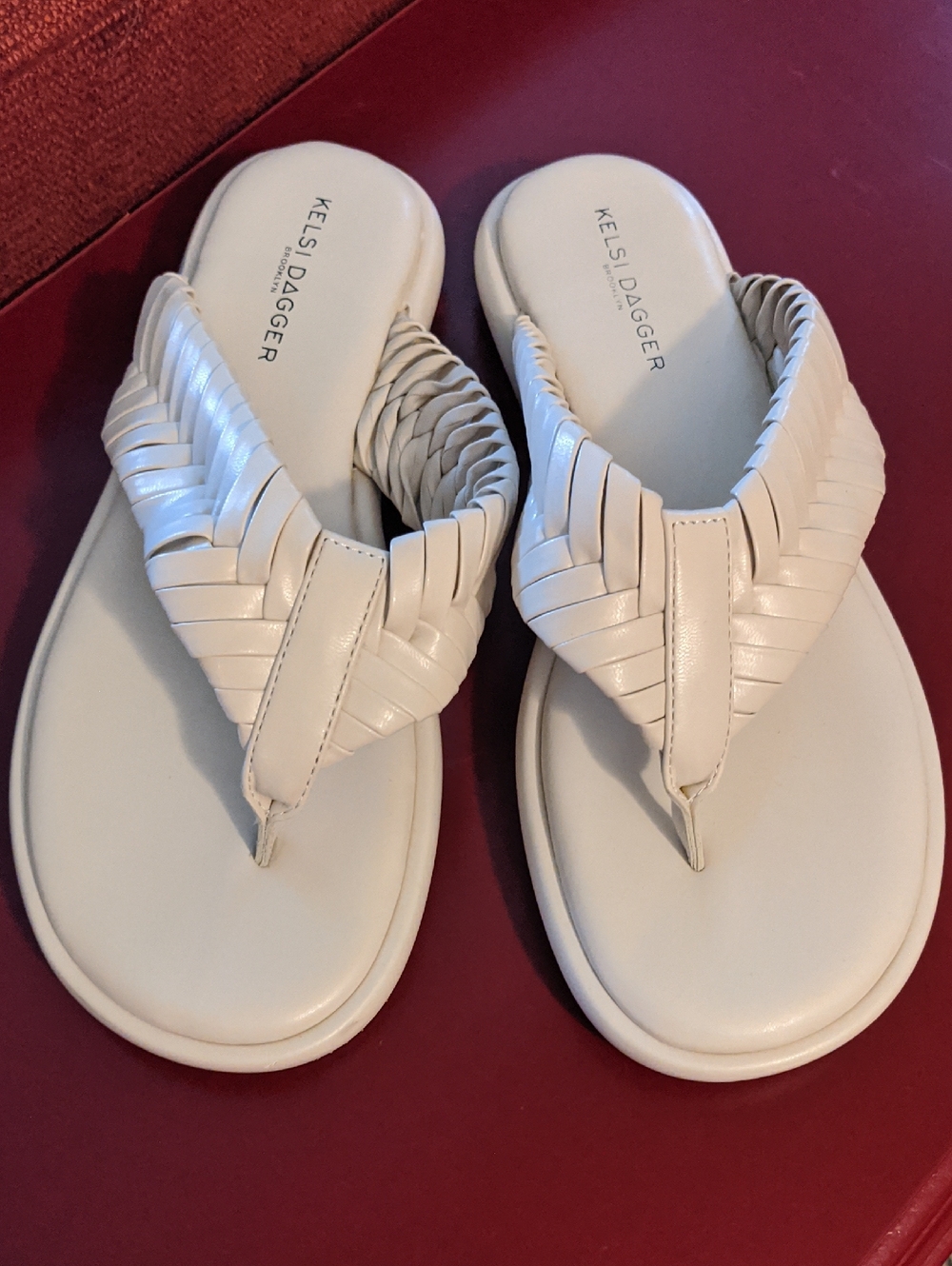 Sandals Kelsi Dagger Women's 8 Braided Brooklyn Tidal Shell Flip Flops New